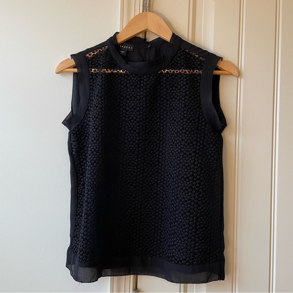 Black Sleeveless Lace Top - Metaphor - Size XS - Picture 1 of 9